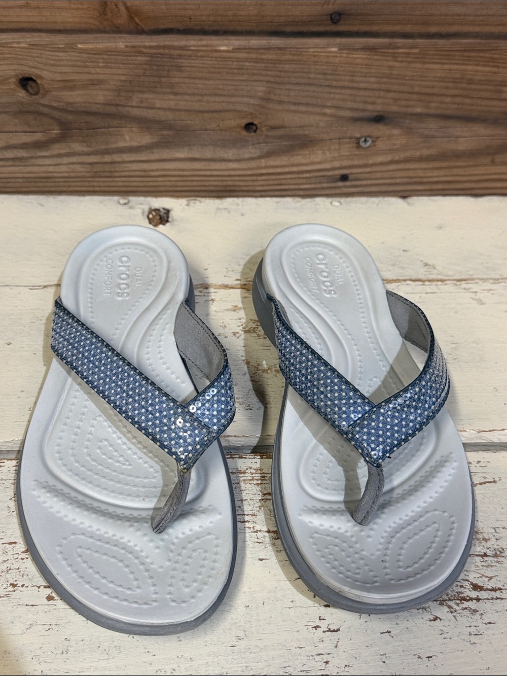 CROCS Sequin Flip Flop Sandals